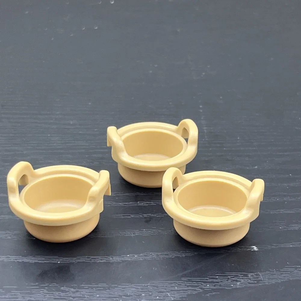 Vintage Playmobil Western Indian Camp 4431 Cooking Stand Clay Bowls Lot of 3